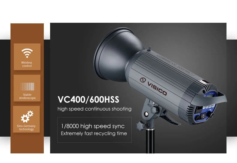 VISICO VC-600HSS высокоскоростное стробоскопическое студийное осветительное оборудование с высокоскоростным синхронизацией триггера фотографическое оборудование 600WS