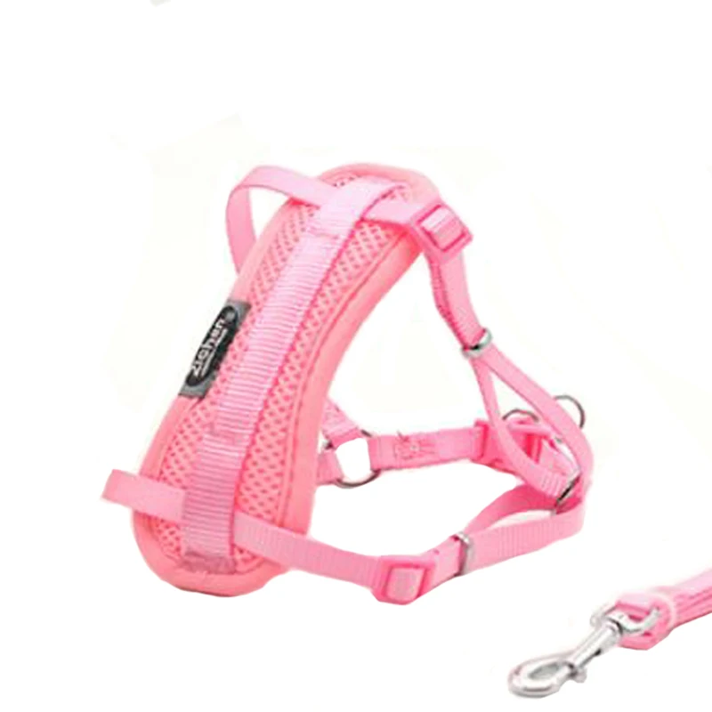 Pink 01 Комфортный поводок для собак, кошек, домашних животных, Регулируемый жилет, поводок для прогулок, поводок для щенков, дышащая сетка, поводок для маленькой собаки котята, gato perro - Цвет: Pink 01