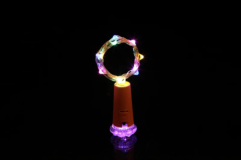 RGB 15LED 2019New светильники в форме винных бутылок пробковая гирлянда на батарейках DIY рождественские гирлянды для вечерние украшения на Хэллоуин свадьбу - Испускаемый цвет: RGB