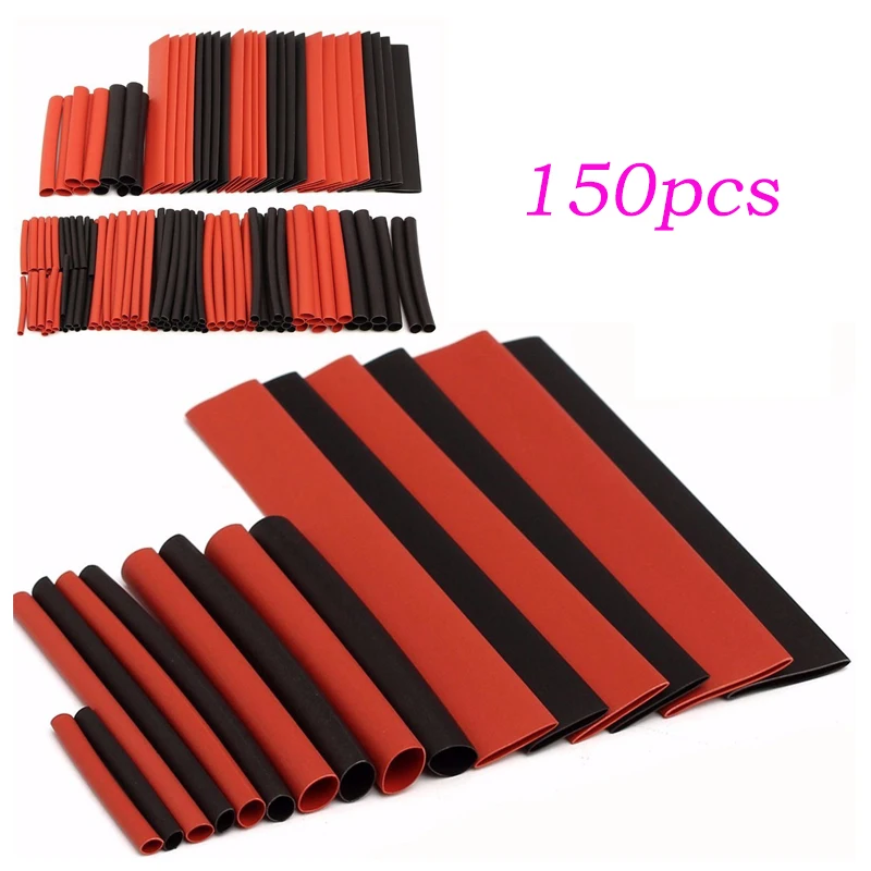 

New 150 PCS Halogen-Free 2:1 Heat Shrink Tubing Wire Cable Sleeving for Wrap Wire Kit Electronic Supplies Heatshrink Tube Tubes