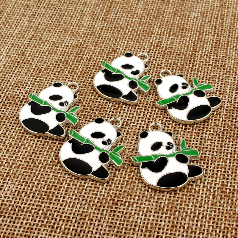 Серьги с эмалированной пандой 5 шт. подвески для самостоятельного изготовления