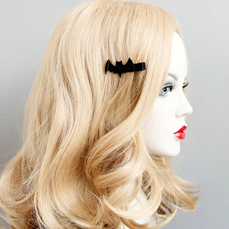 Womens Kids Felt Bat Hair Clips Handmade Gothic Halloween Black Bobby Pin Lady Accessories Costumes Party Jewelry | Украшения и
