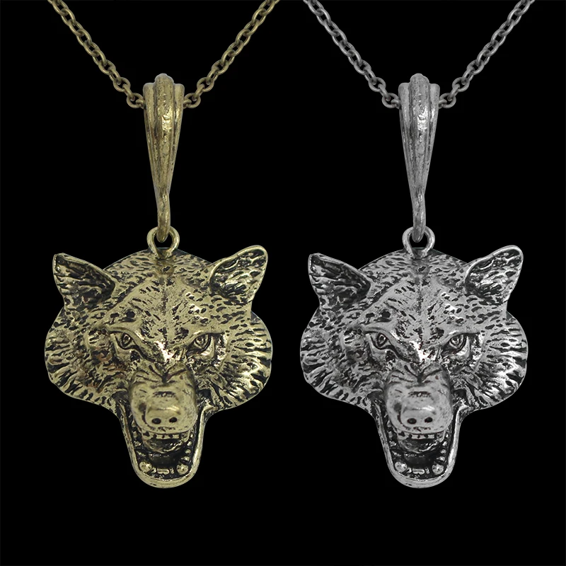 

New Arrival Retro Punk Style Alloy Wolf Head Long Necklace Sweater Chain Animal Wild Nature Necklaces & Pendants Fashion Jewelry