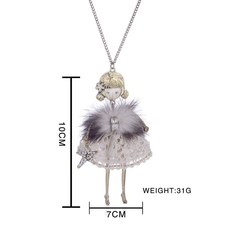 Эмалированная подвеска-ожерелье модные куклы-подвески длинное ожерелье и кулон