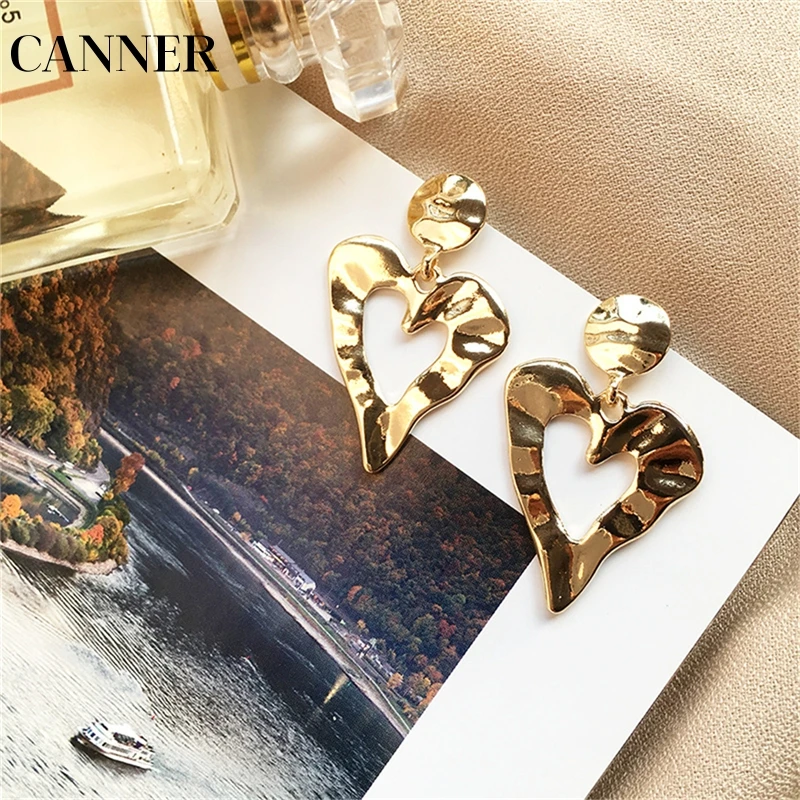 Женские серьги гвоздики с персиковым сердцем CANNER корейский стиль R4