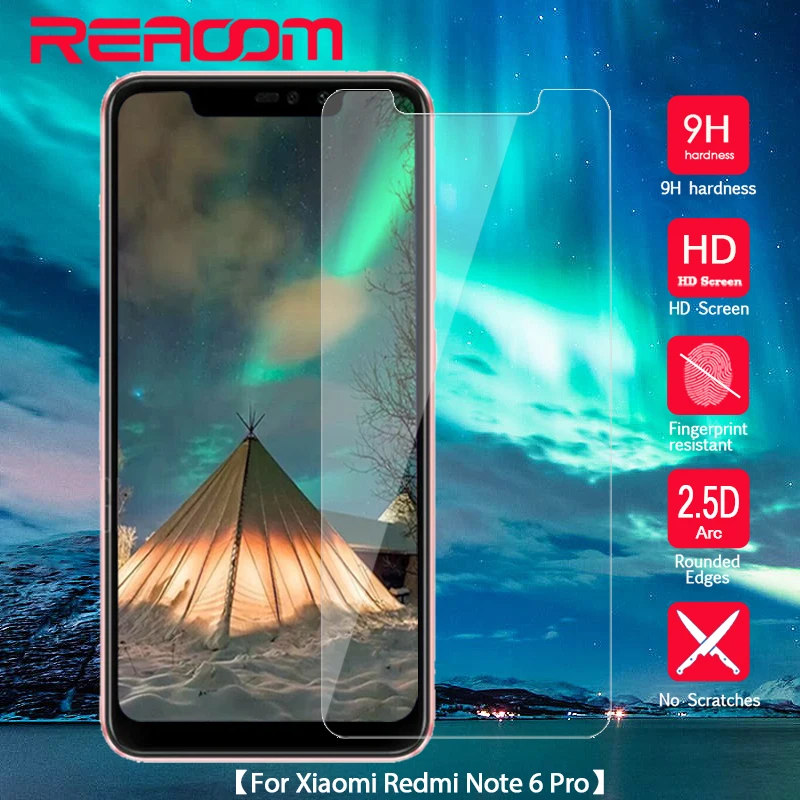 2.5D Закаленное стекло для Xiaomi RedMi Note 6 Pro Защитная стеклянная пленка экрана