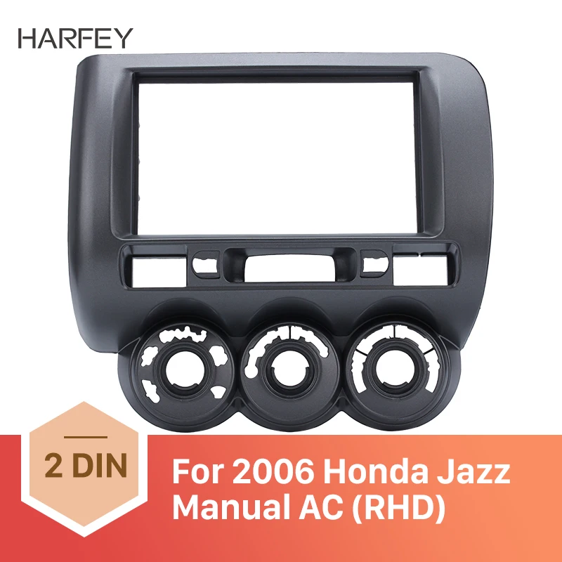 Harfey 178*102 мм комплект отделки панели автомобиля рамка 2Din Fascia для Honda Jazz 2006
