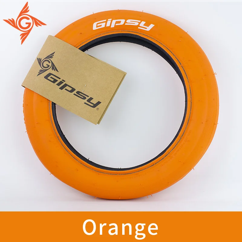 Orange Велосипедные шины GIPSY, гладкая шина, новинка, велосипедные запчасти, велосипедные шины 240 г, 10 цветов, для детских велосипедов - Цвет: Orange