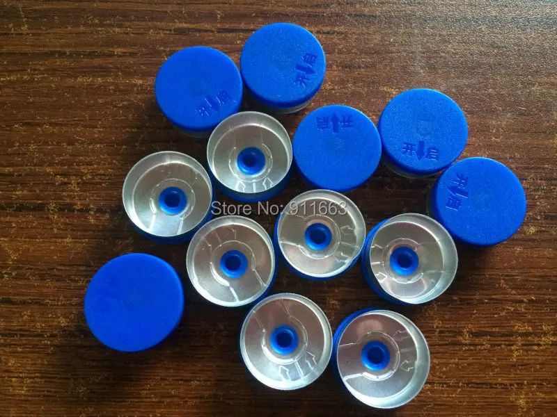 

20mm Plastic Aluminium cap,200pcs/lot, Blue colored pharmaceutical caps,Plastic tops for crimp glass vial