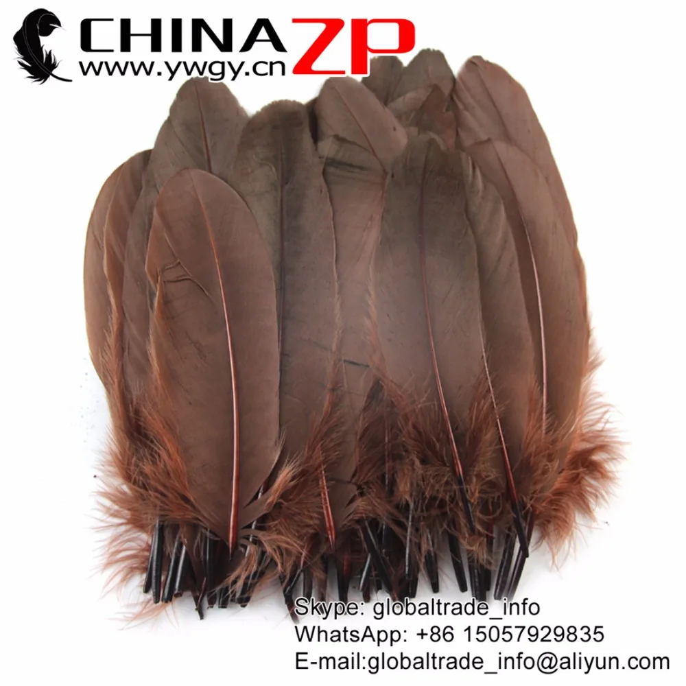 

Retail and Wholesale from CHINAZP Factory 500pcs/lot Top Quality Dyed Dark Brown Craft Goose Loose Feathers