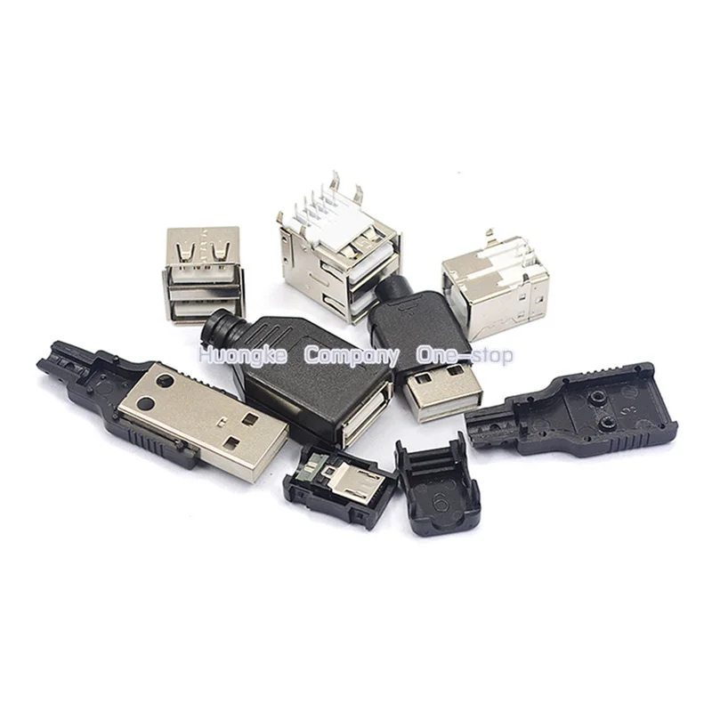 10 шт./лот USB интерфейс женский мужской разъем типа A B Тип патч прямо в изогнутую