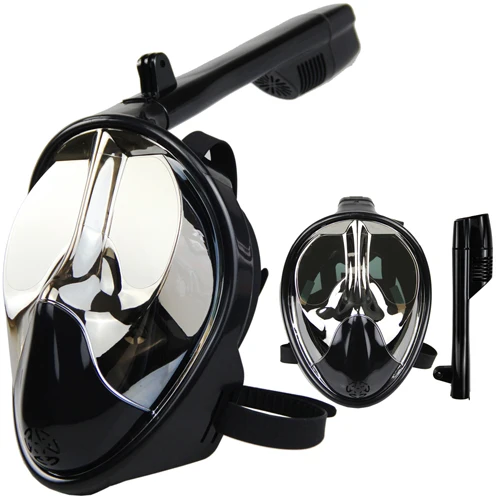 Silver lens-Black Крутая маска для дайвинга, мужская маска для дайвинга, маска для подводного плавания, анти-туман, маска для подводного плавания для мужчин, женщин и детей - Цвет: Silver lens-Black