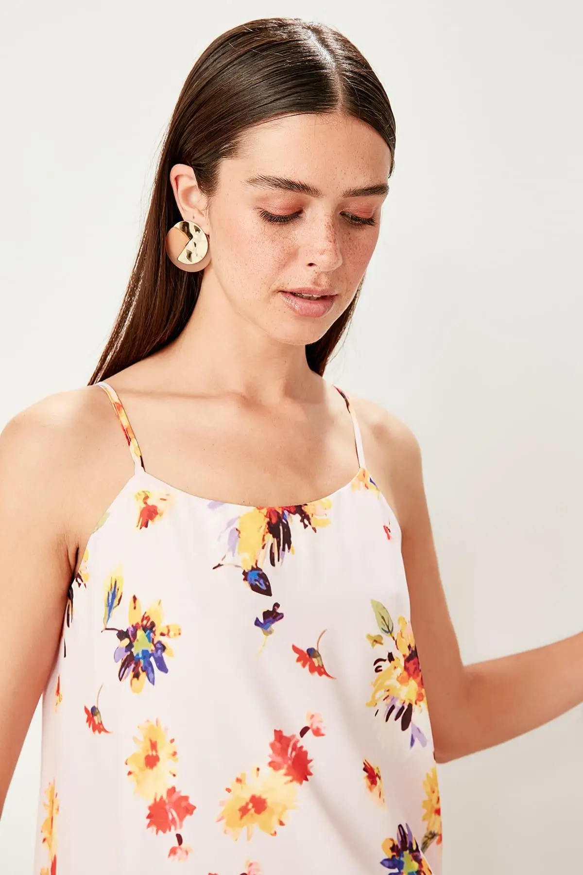 Trendyol Powder Piliseli Patterned Dress TWOSS19VM0010 | Женская одежда