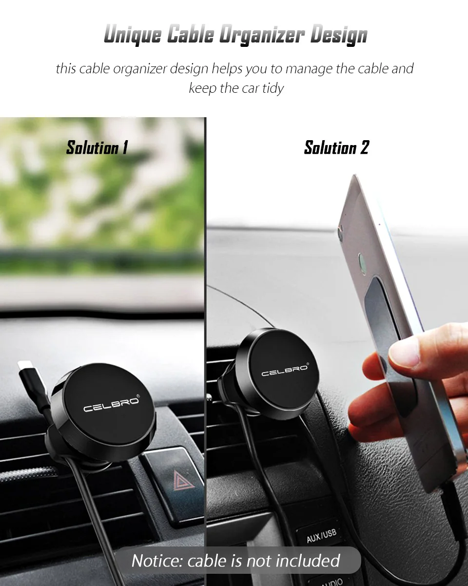 Magnet Phone Holder in Car Mount 360 Degree Rotation Magnetic Cell Phone Stand Cradle Air Outlet Cellphone Car Holder with Clamp