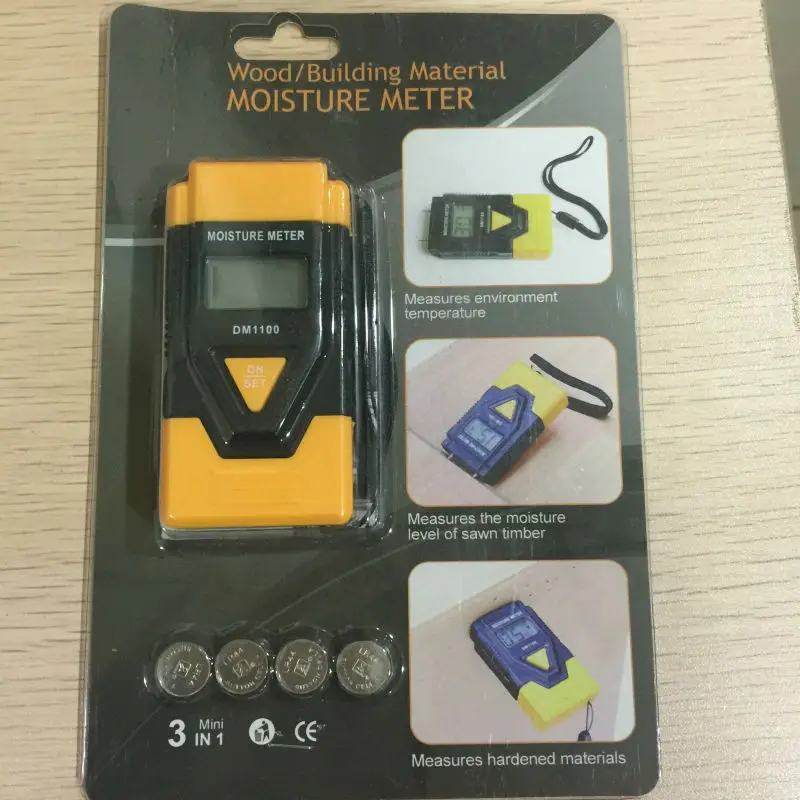 10PCS Digital Wood Firewood Moisture Meter Humidity Detector Damp sawn Timber Sensor temperature meter measure handened meaerial |