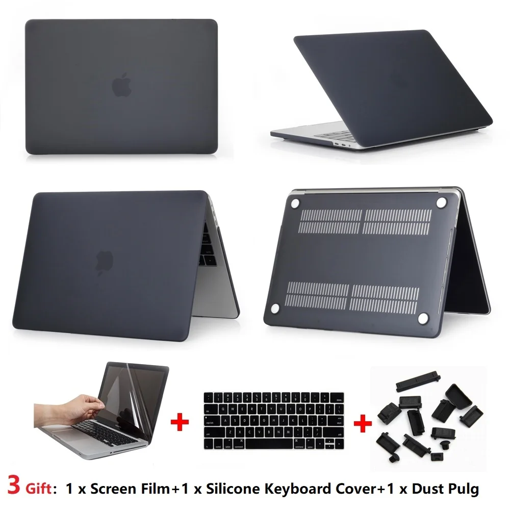 

4in1 New Matte Laptop Case For Apple Macbook Pro Retina Air 11 12 13 15,inch For Macbook Air13 A1932,Pro 13 15 A1989 A1990 shell