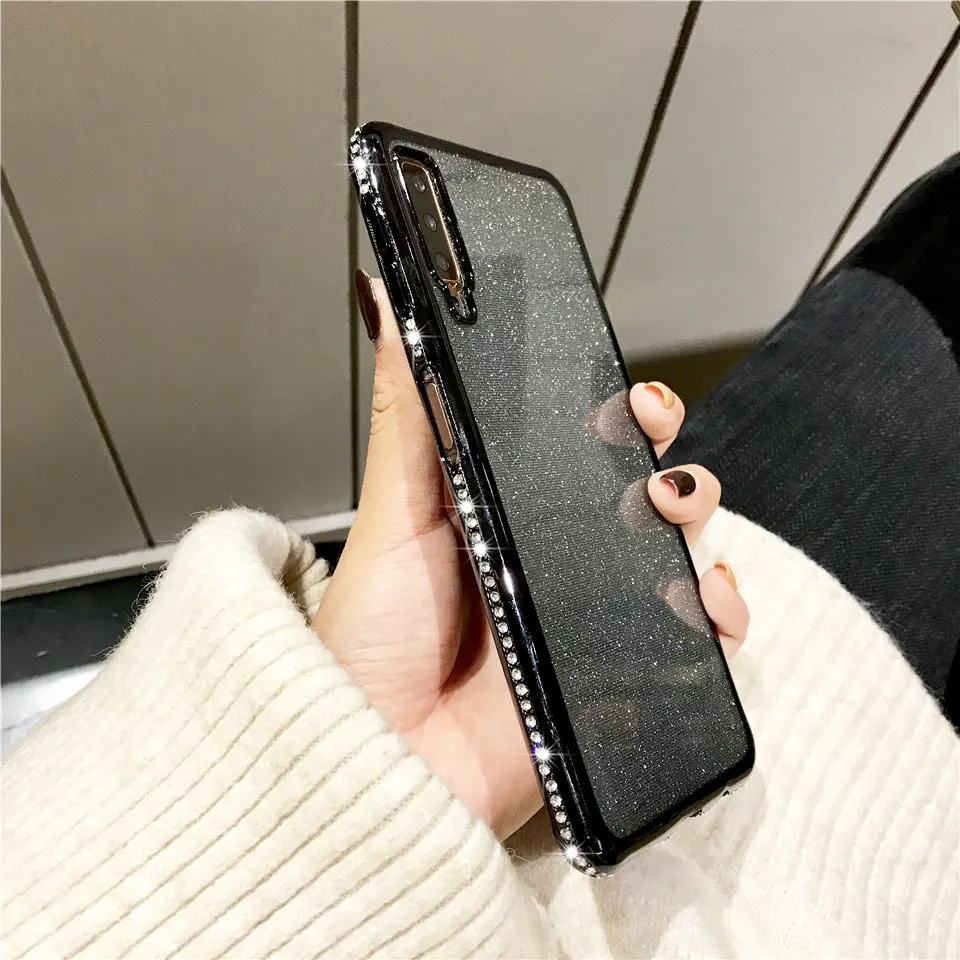 Блестящий Алмазный чехол для Samsung Galaxy A30 A40 A50 A70 A10 M10 M20 2019 из ТПУ блестки чехлы