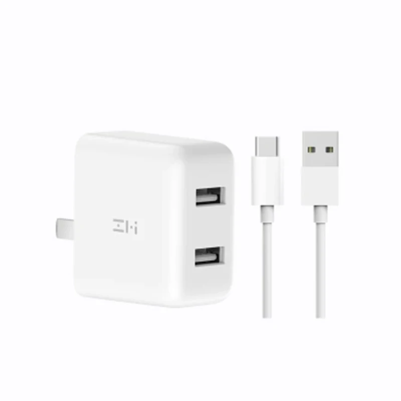 Xiaomi экологическая цепь продуктов ZMI QC3.0 двойной usb-порт зарядное устройство комплект+ 1 м type-C зарядный кабель портативное зарядное устройство