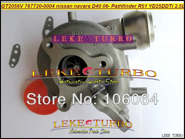 Турбокомпрессор GT2056V 767720-0004 767720 14411-eb70a 14411-eb70c для NISSAN Navara D40 06 Pathfinder R51 YD25 YD25DDTi 2.5L |