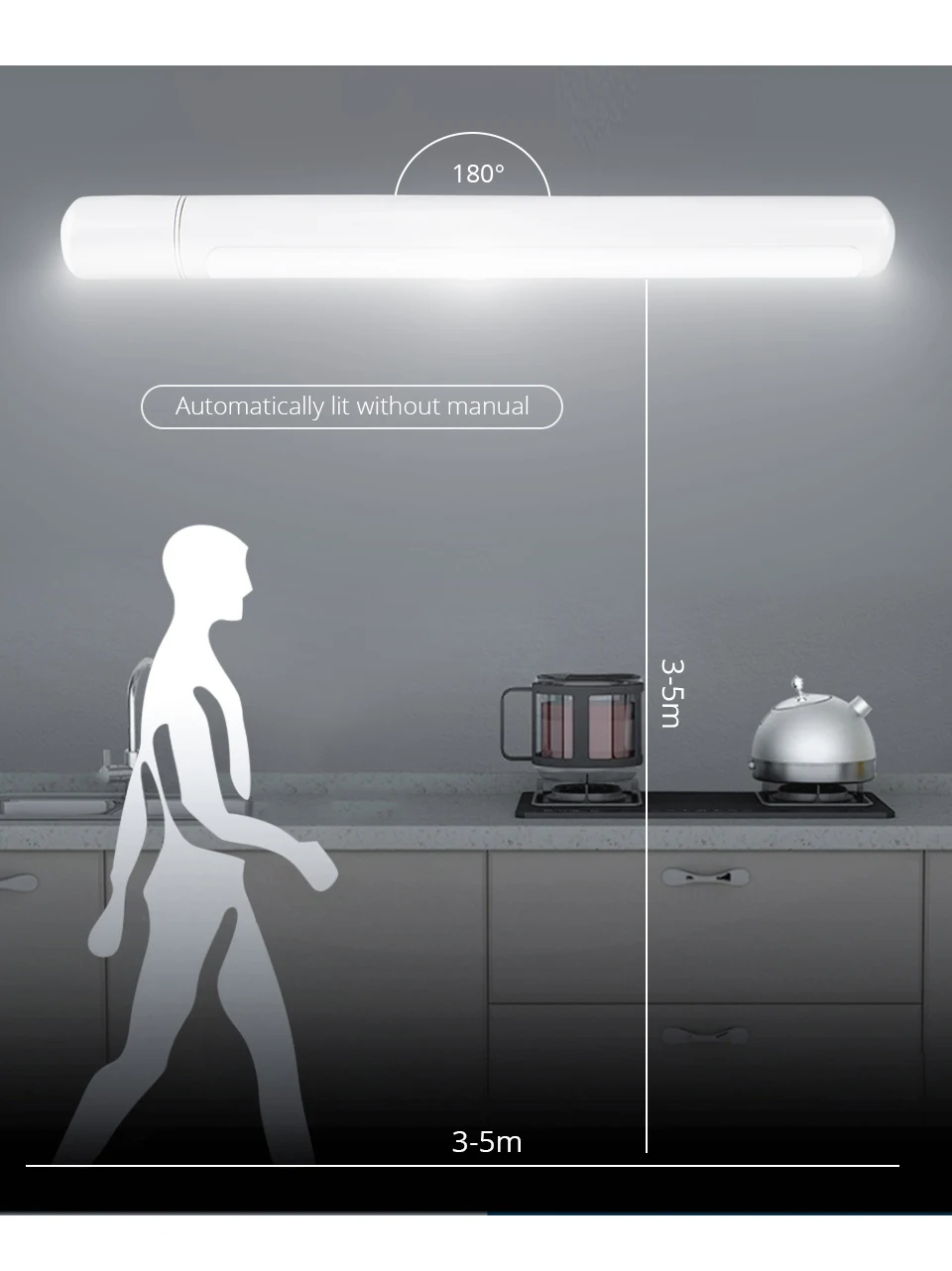 Foxanon LED Cabinet Light 2 Вт движения PIR Сенсор шкаф свет DC 5V освещение для гардероба для Кухня Ванная комната дома детская Ночная лампа