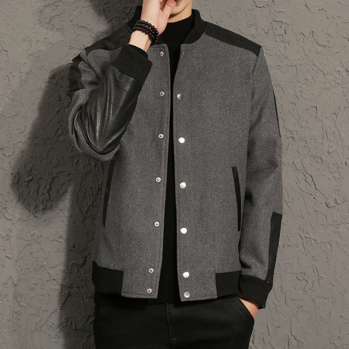 MRMT 2022 Brand Men's Woolen Jackets Men Splicing Overcoat for Male Coat Jacket Man Woollen Outer Wear Clothing | Мужская одежда