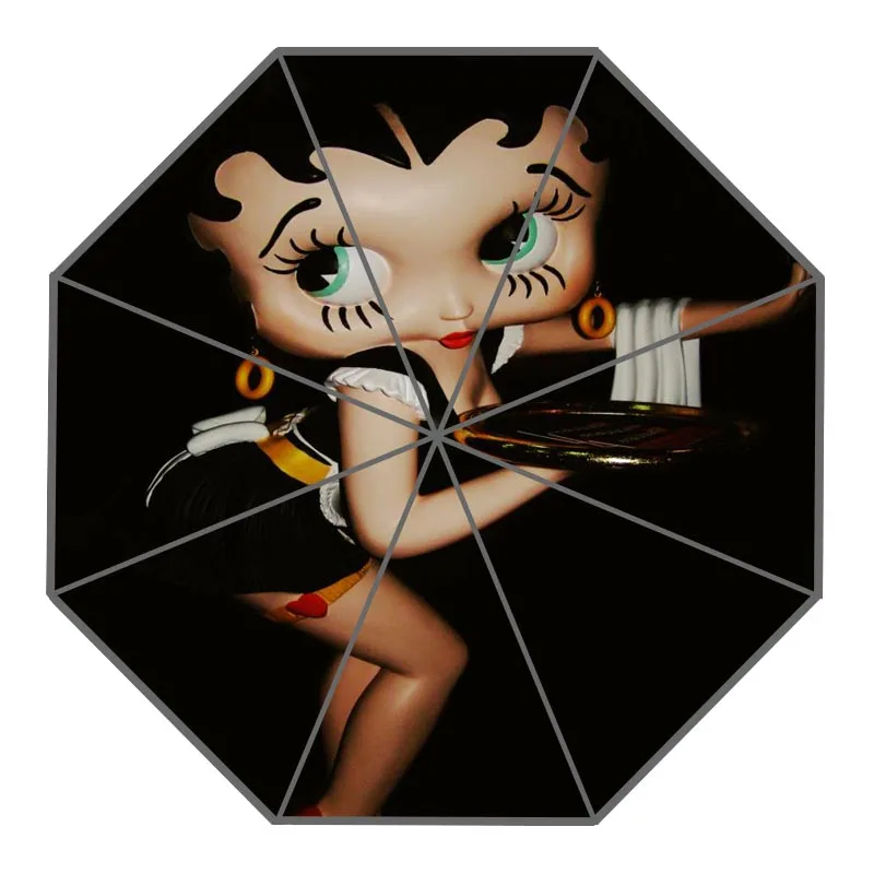 Высокое качество 3 складной зонт Betty Boop автоматический модный креативный индивидуальный зонтик для мужчин и женщин - Цвет: Темный хаки