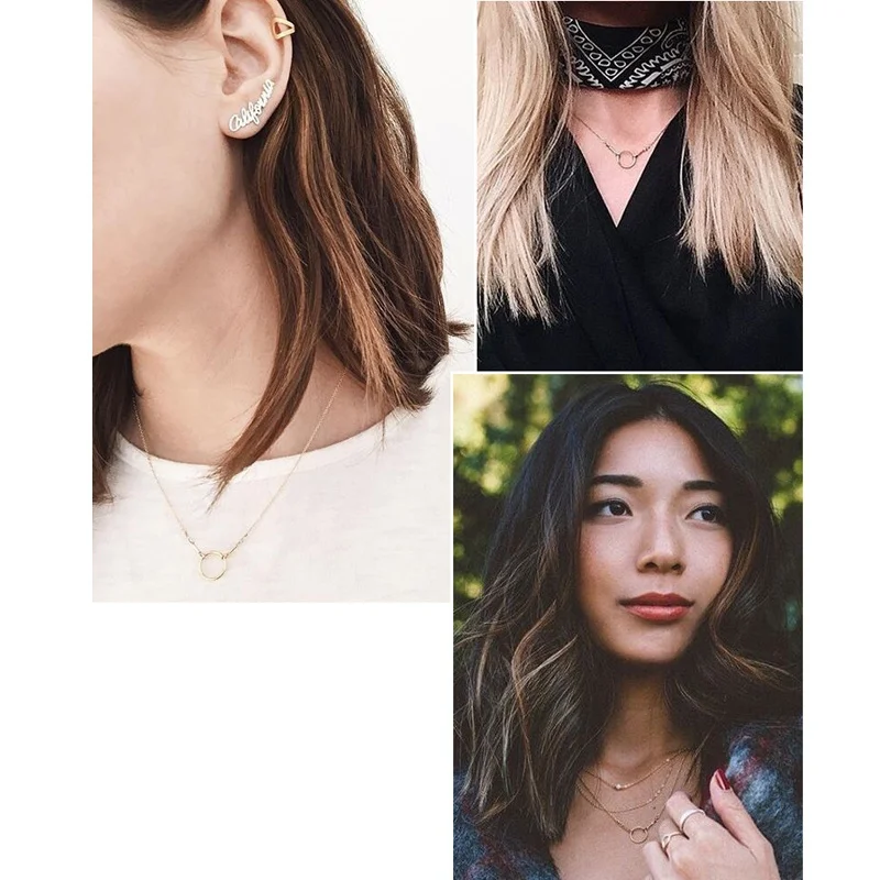 Очаровательное ожерелье из стерлингового серебра 925 пробы изящное простое