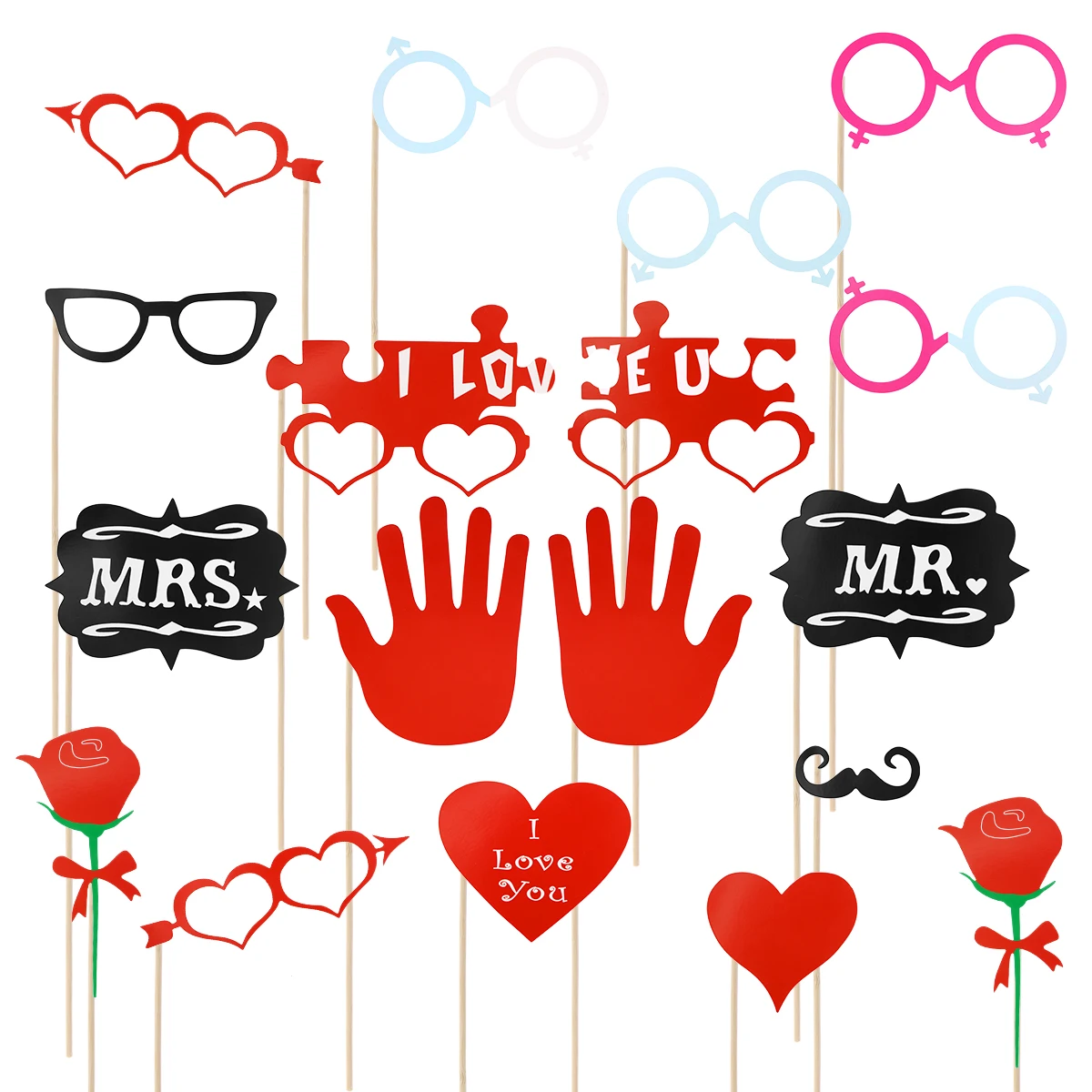 18 шт. реквизит для фотосессии Свадебный комплект Mr and Mrs Ручной знак Забавный