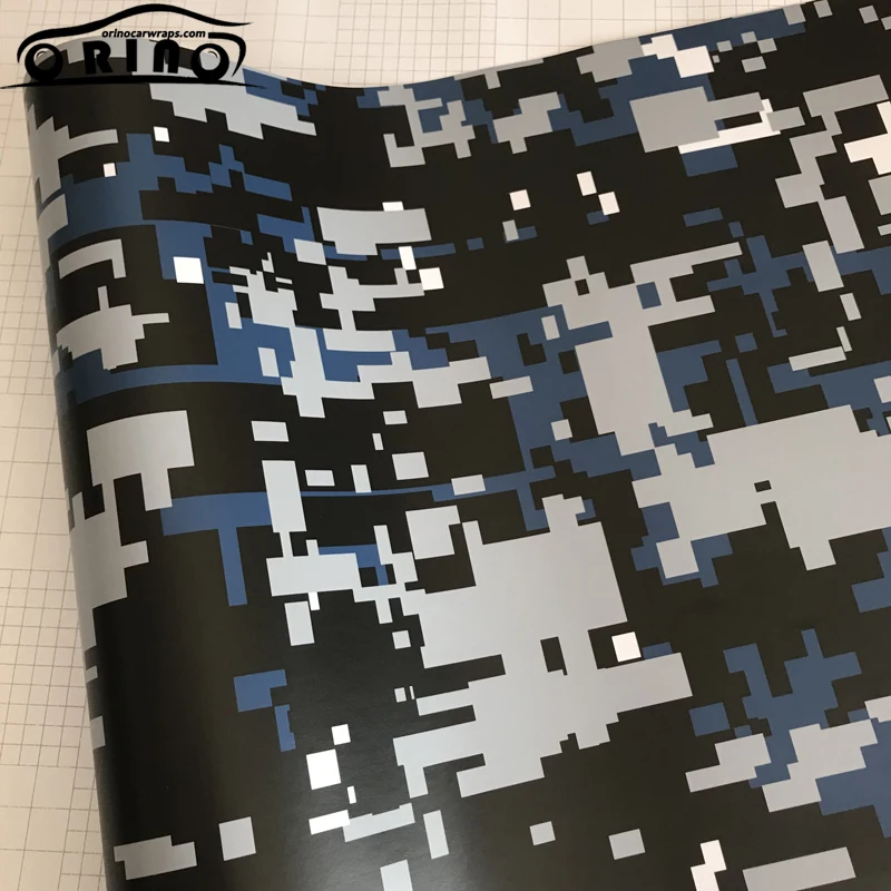 Черная синяя цифровая камуфляжная виниловая пленка автомобильная фольговая