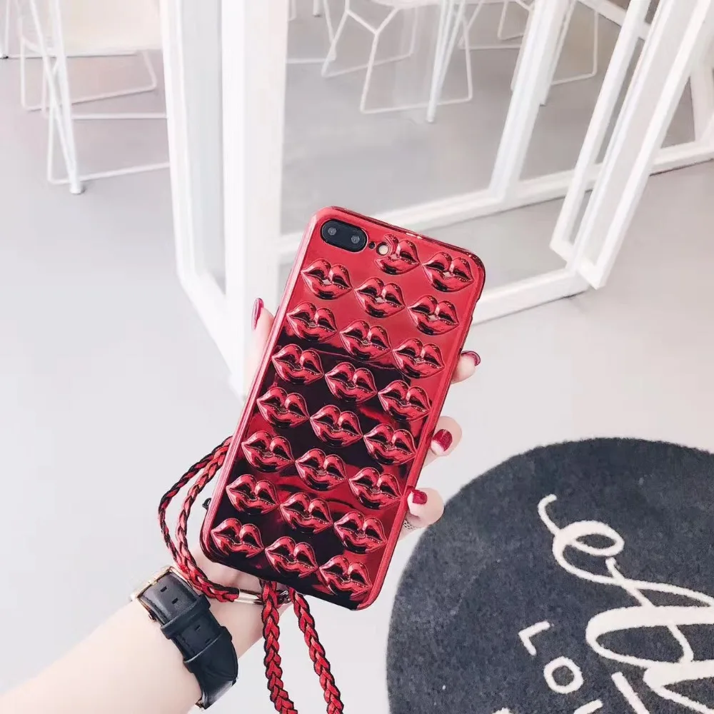 Новые горячие сексуальные губы чехлы красный Цвет гель мягкие для мобильных