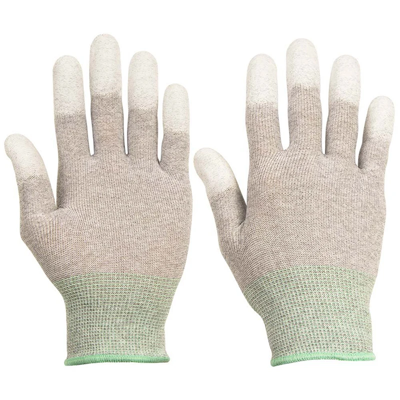 

BearHoHo Antistatic Gloves for Computer Reusable Washable Carbon Fiber Electronic Industrial ESD Finger Gloves with PU Coating