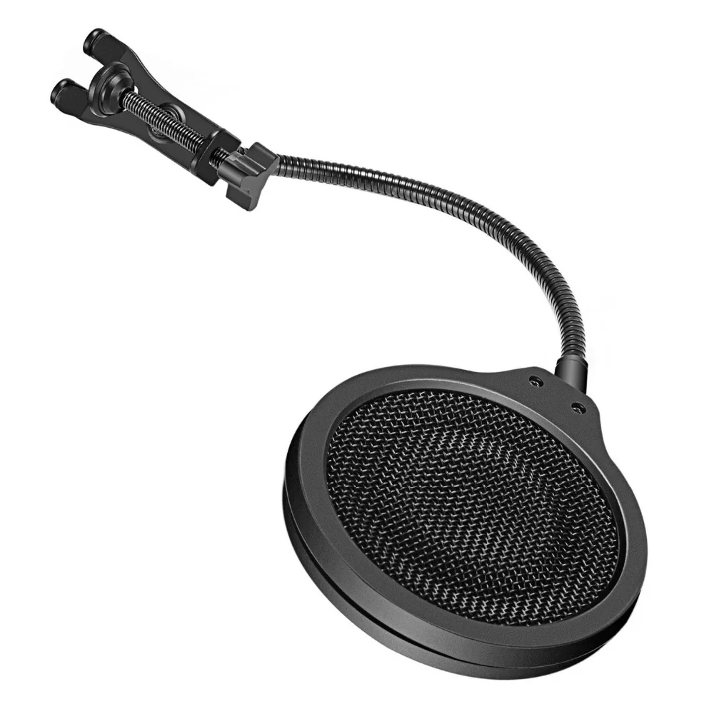 Neewer 4 дюймовый микрофон ветра поп фильтр Маска щит с крепежный зажим для синий Yeti