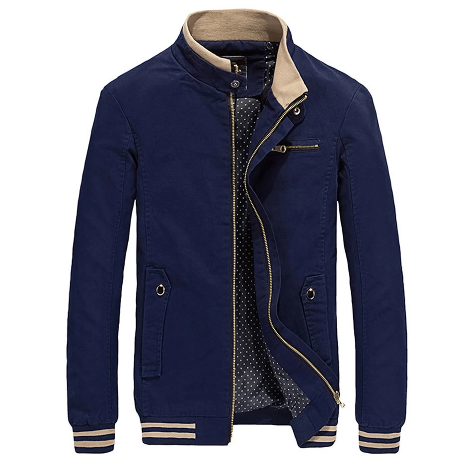 

Brand Men Spring Autumn Casual Jacket Men 'S Slim Fit Cottoon Jacket And Coat Mens Stander Collar Jacket Veste Homme