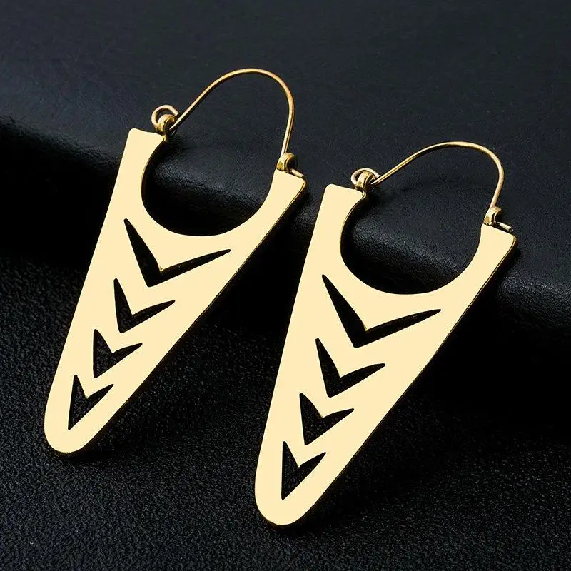Antique Brass Индийские племенные латунные серьги, висячие серьги в форме цветка, украшенные вихрем «цыганские» серьги для женщин, богемные Винтажные серьги EAR00C000B01B - Окраска металла: Antique Brass