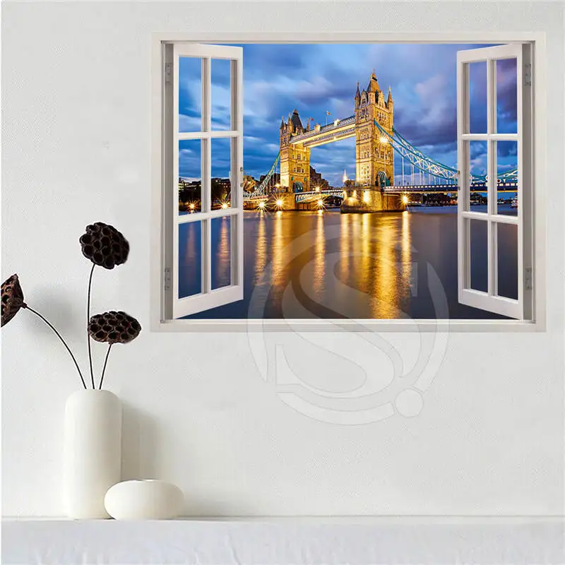 Пользовательские холст плакат Тауэрский Мост в Лондоне окне ткань печать
