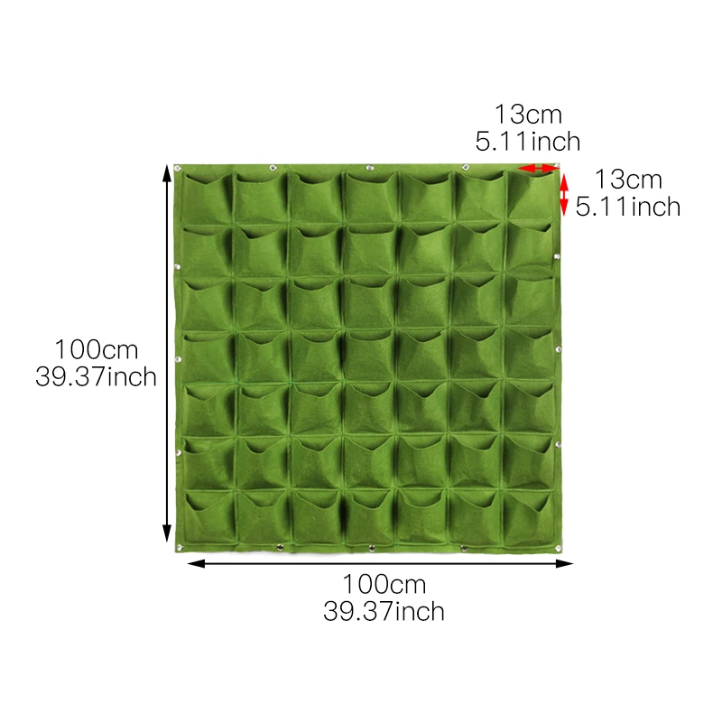 49pockets Настенные подвесные садовые сумки, вертикальная сеялка, много карманов для настенного садоводства, цветов на открытом воздухе, комнатных горшков для выращивания - Цвет: 49pockets