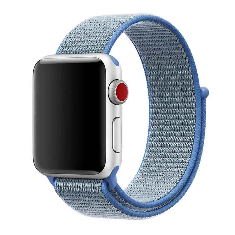 Нейлоновый ремешок на запястье для Apple Smartwatch Band спортивные часы серии 4/3/2/1 наручных часов iwatch 38 мм 42 мм мягкий браслет Смарт-браслет аксессуары - Цвет: S-Blue Gray