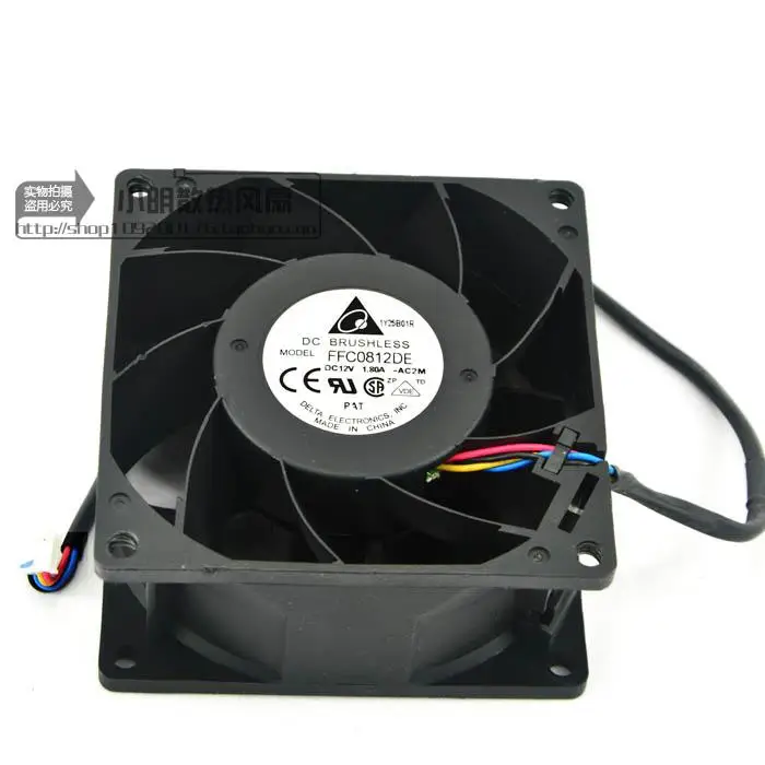 4-проводной вентилятор охлаждения сервера Delta Electronics FFC0812DE AC2M DC 12 В 1,80 A 80x80x38 мм