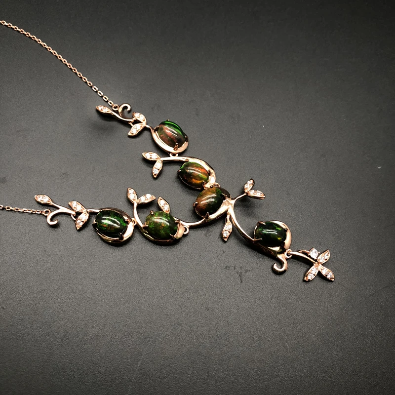 Изящное ожерелье с изображением дерева натуральным высококачественным огненным