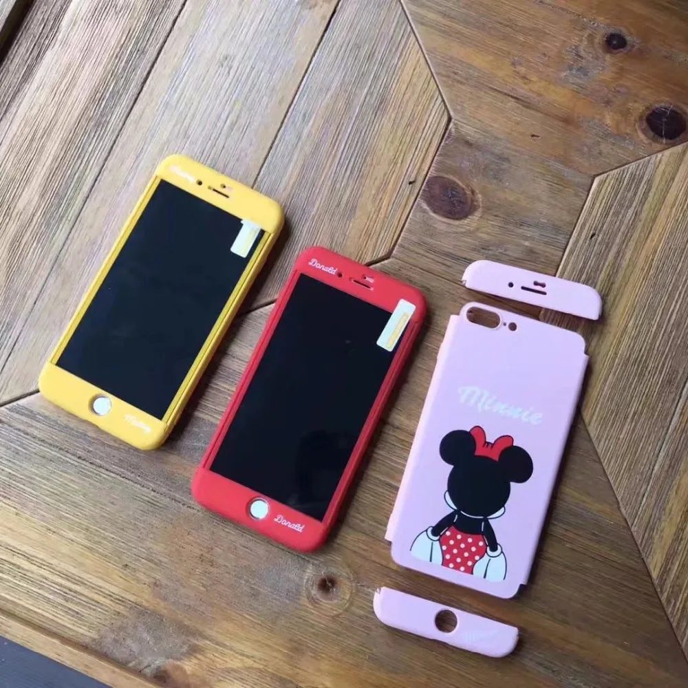 Для iPhone 7 Plus 360 градусов всего тела Минни Kitty Cat узор 3 в 1 жесткий корпус для 6 s 6/6 S +