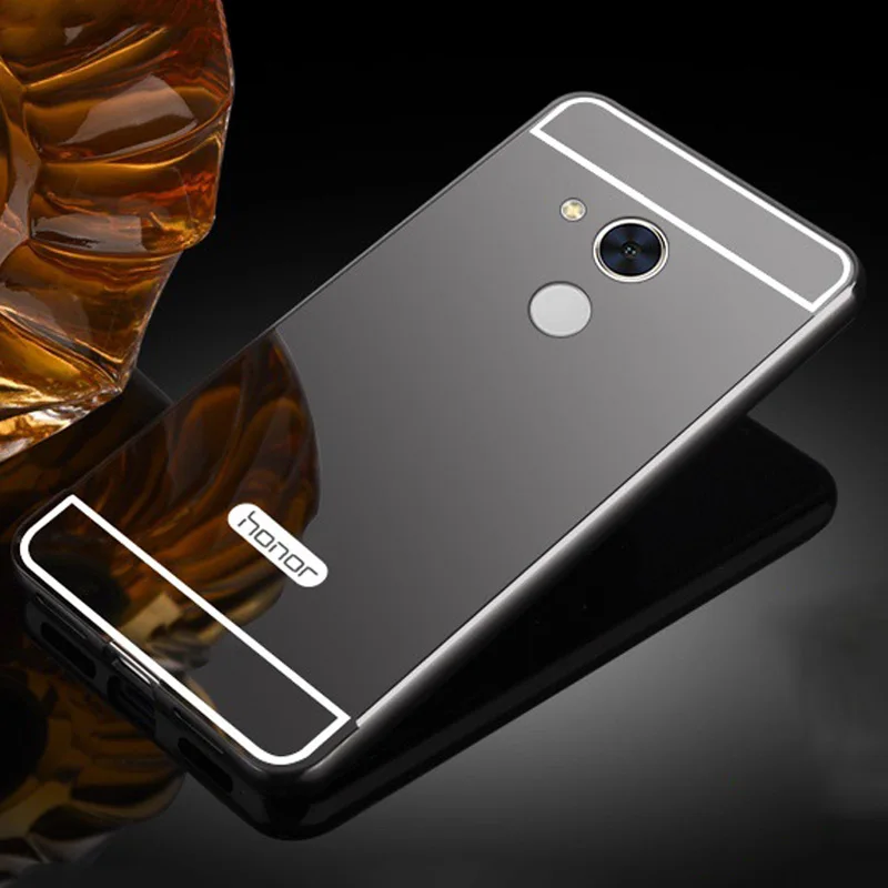 Роскошный чехол для huawei Honor 6 8 9, Зеркальный Алюминиевый бампер, металлическая акриловая задняя крышка для huawei Honor 5C 5X 6C 6A, чехлы для телефонов