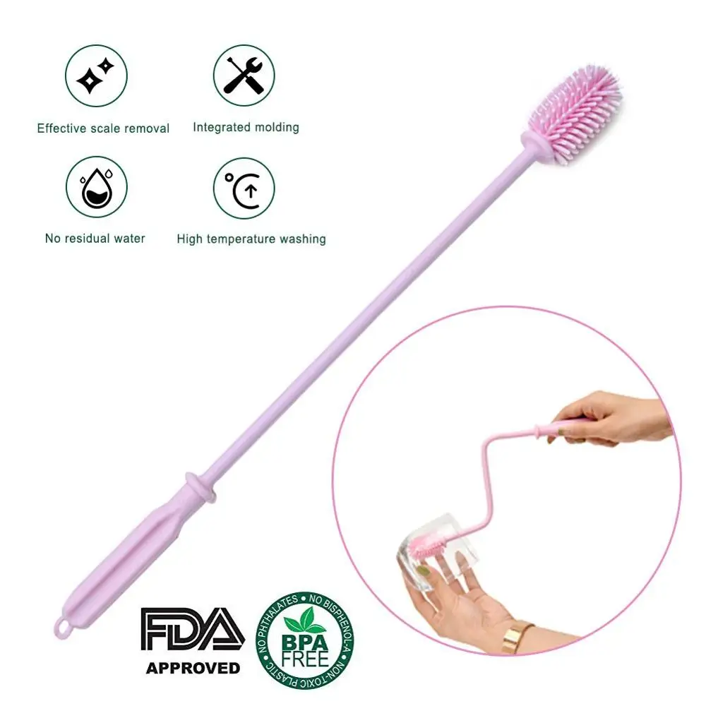 Силиконовая щетка для бутылок мойка для бутылок FDA Утвержденная Пищевая силиконовая бутылка очиститель
