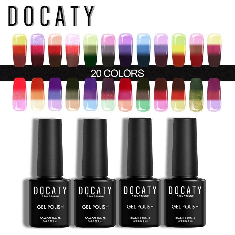 Docaty гель лак набор температура меняющий цвет лаки для ногтей длительный Хамелеон