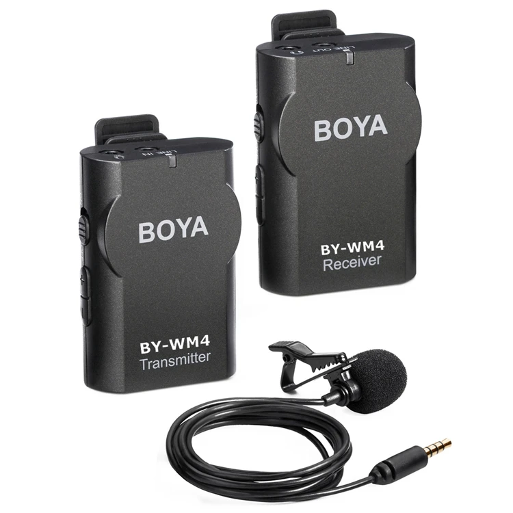 BOYA BY-WM4 беспроводной петличный микрофон системы для Canon Nikon sony A7 GH4 DSLR камера видеокамера iPhone samsung смартфон