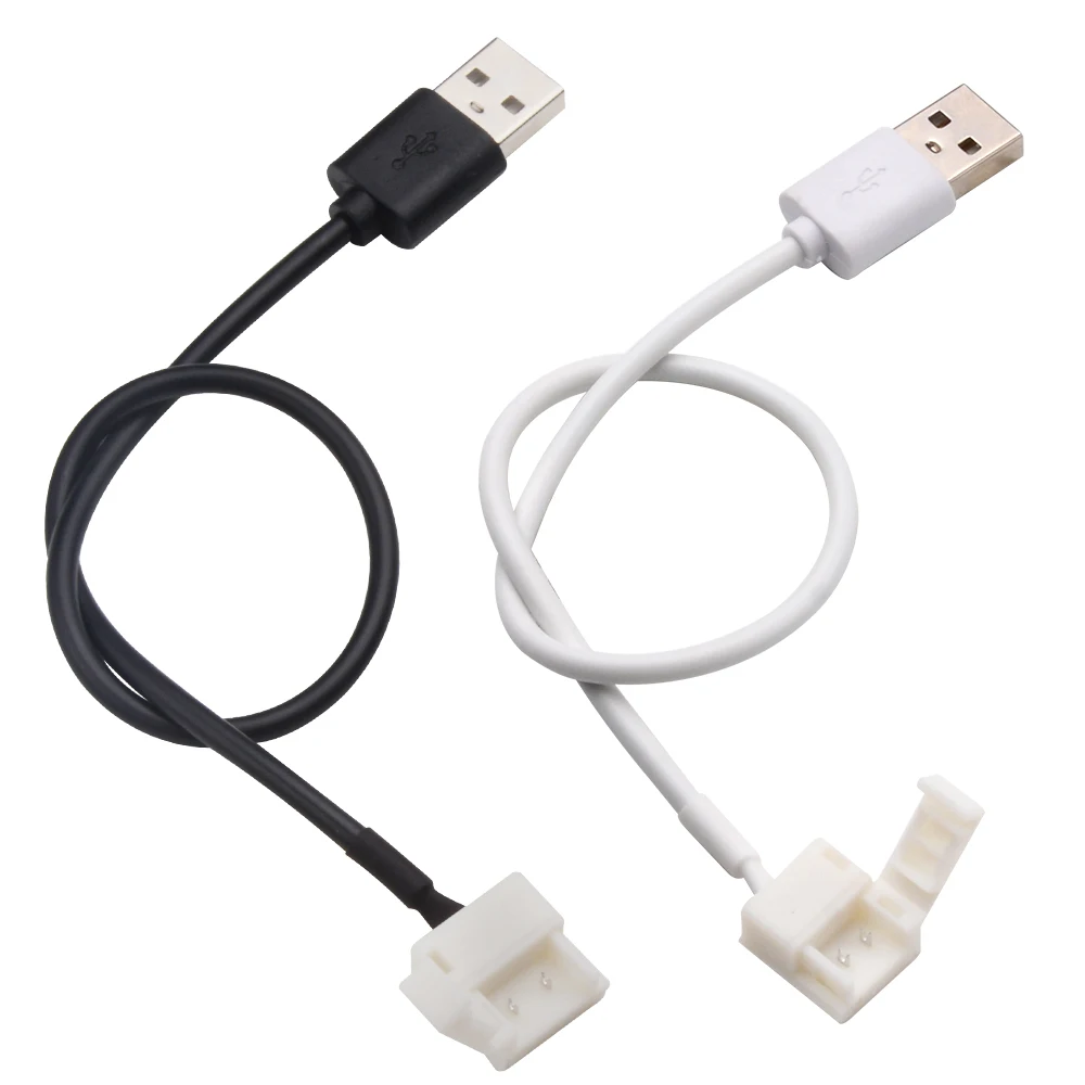 USB разъем для светодиодной ленты 2pin для 8 мм 10 мм 5 в 5050 3528 2835 IP65 IP20 светодиодный светильник для компьютера, ноутбука, телевизора для улучшения дома