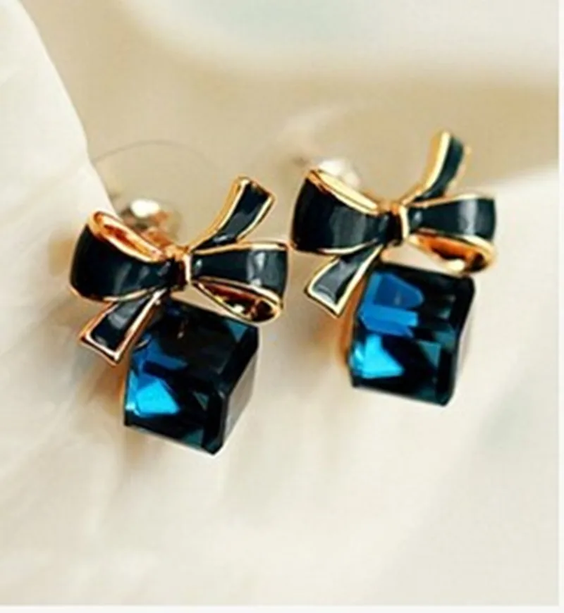 Модные Серьги Blue Kiss The Fashion 2016 шикарный Шиммер позолоченные серьги с кубическим