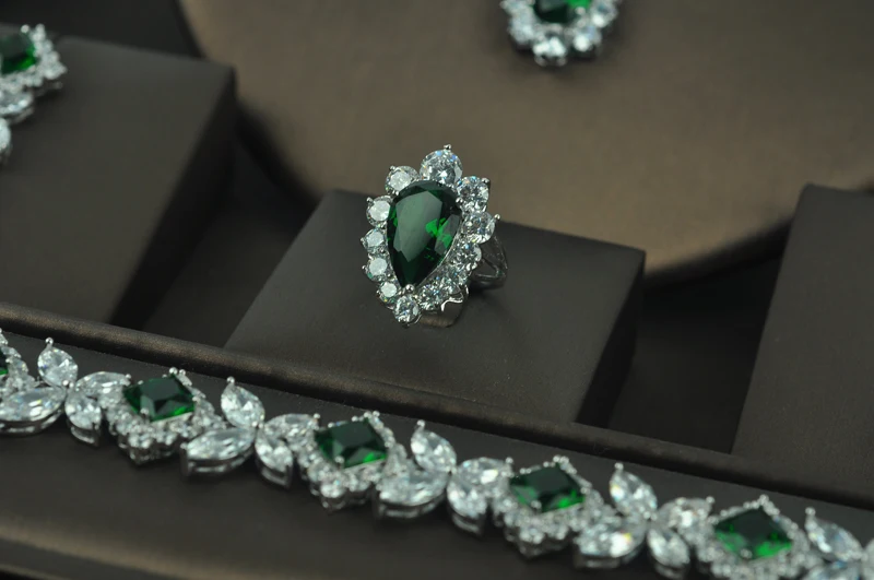 HIBRIDE Свадебные Ювелирные наборы с блестящим кубическим цирконием для женщин