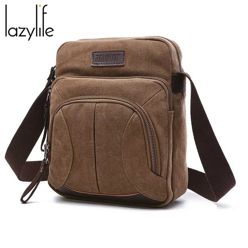 LAZYLIFE сумка Для мужчин сумка через плечо из плотной ткани для маленьких мальчиков мужские сумки через плечо для женщин через плечо Для мужчин сумки Сумки - Цвет: Coffee