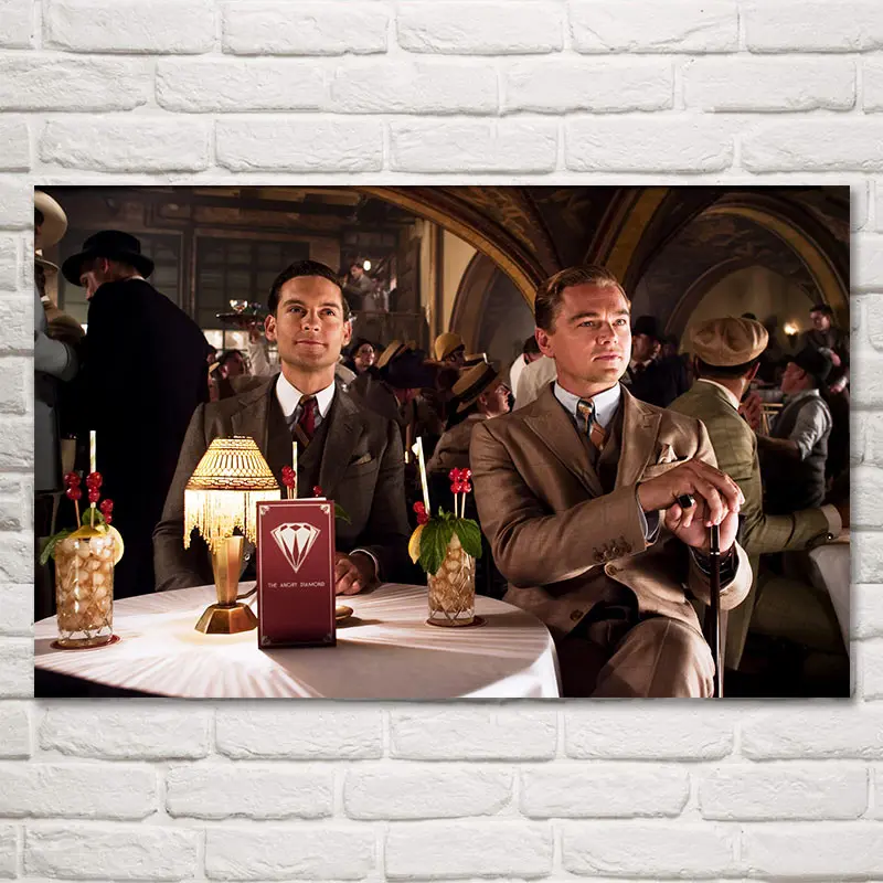 Foocome Leonardo DiCaprio The Great Gatsby постеры и принты художественная шелковая Живопись