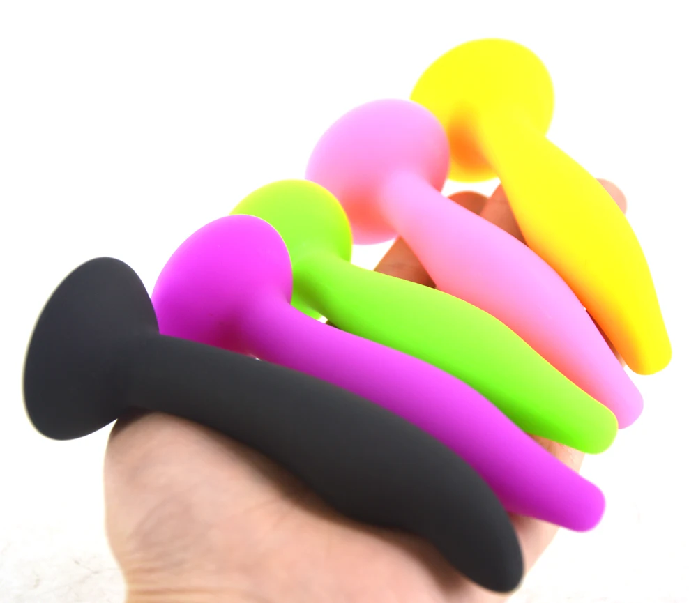 FAAK Fluorescent silicone anal plug mini butt sex products G spot stimulate masturbator suction dildo shop | Красота и здоровье